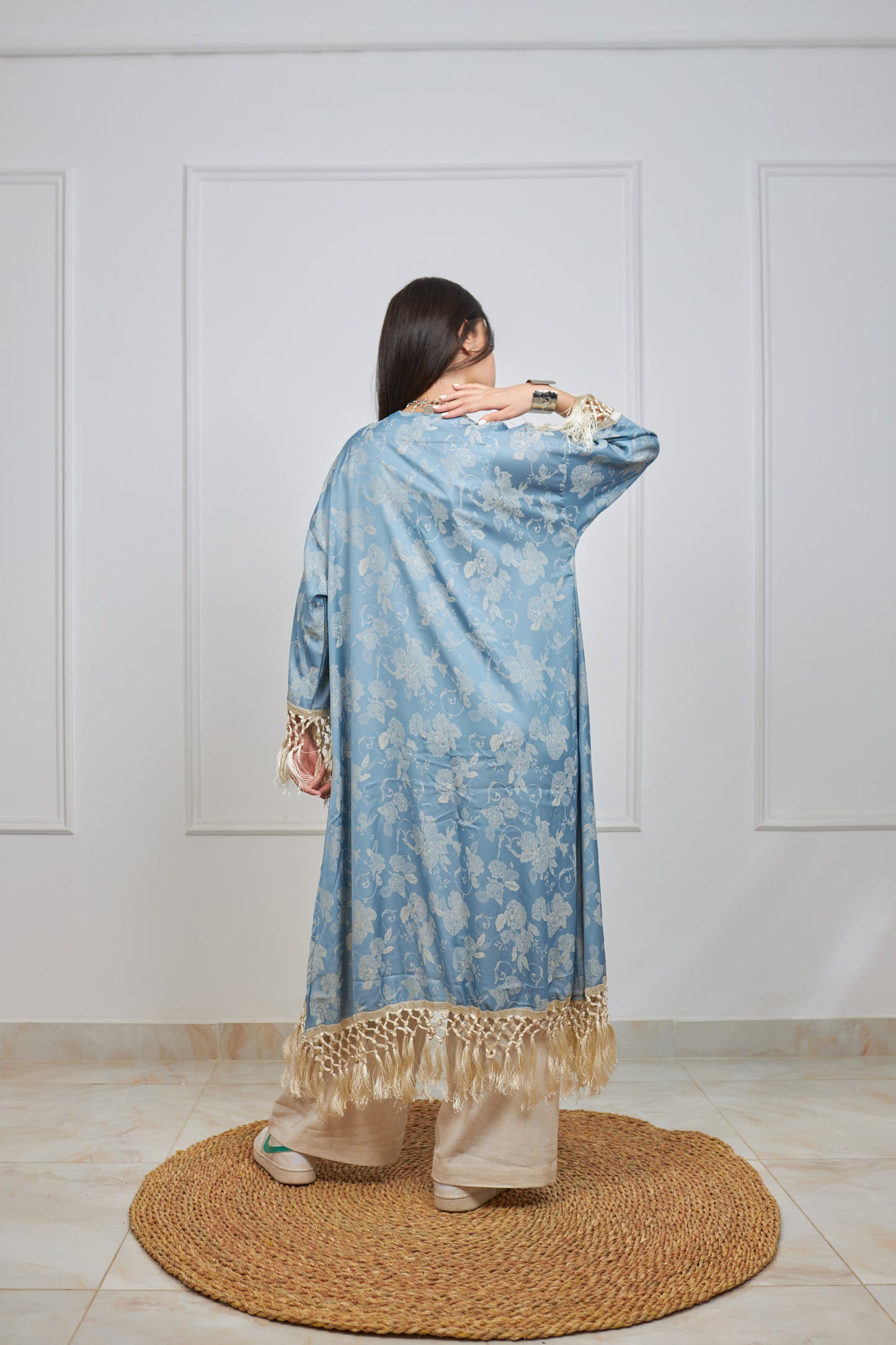 flora kimono in baby blue