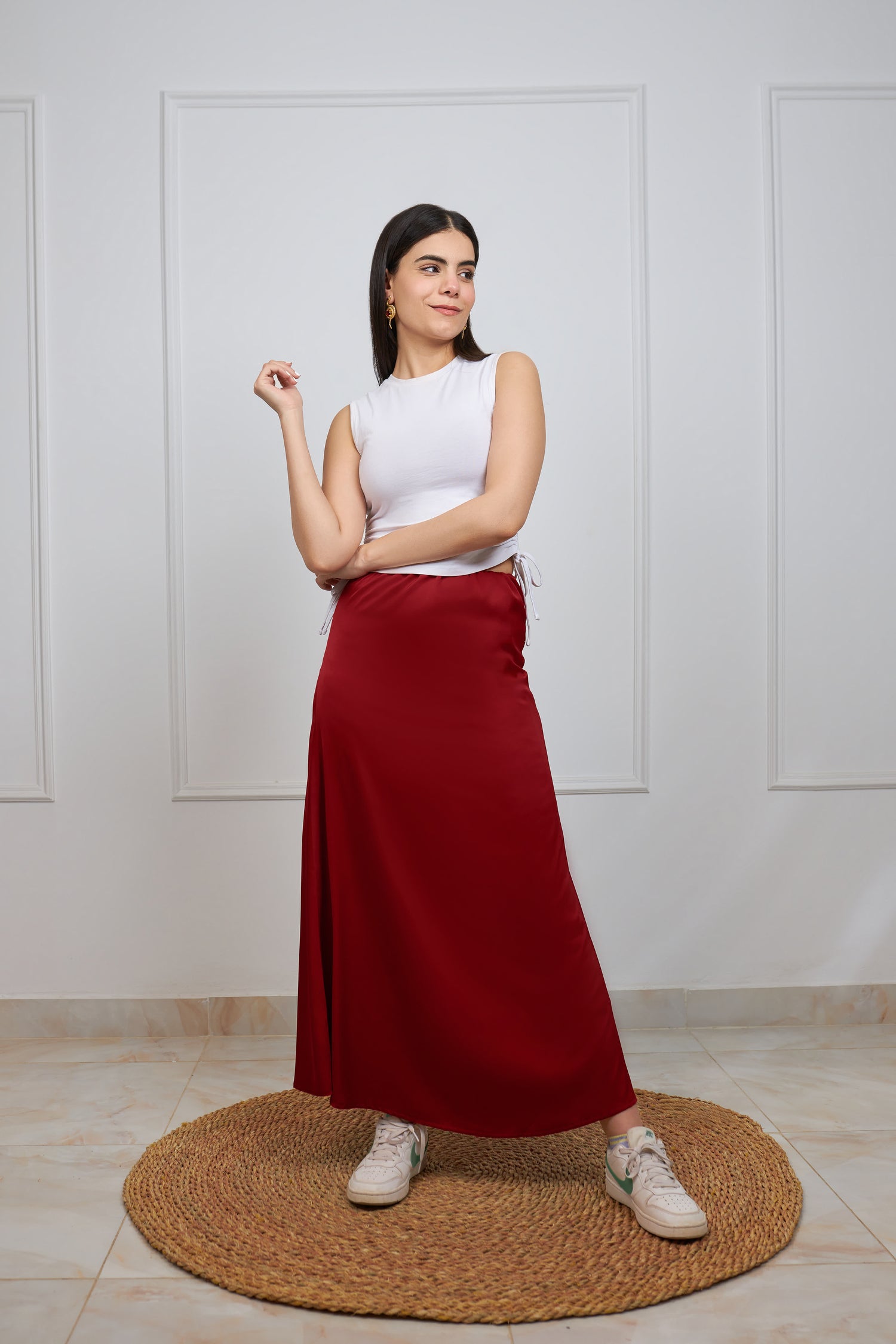 Classic satin skirt
