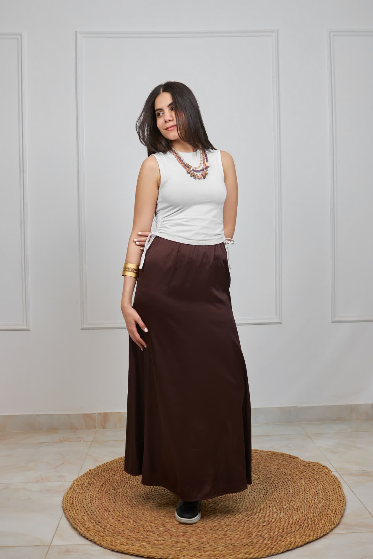 Classic satin skirt