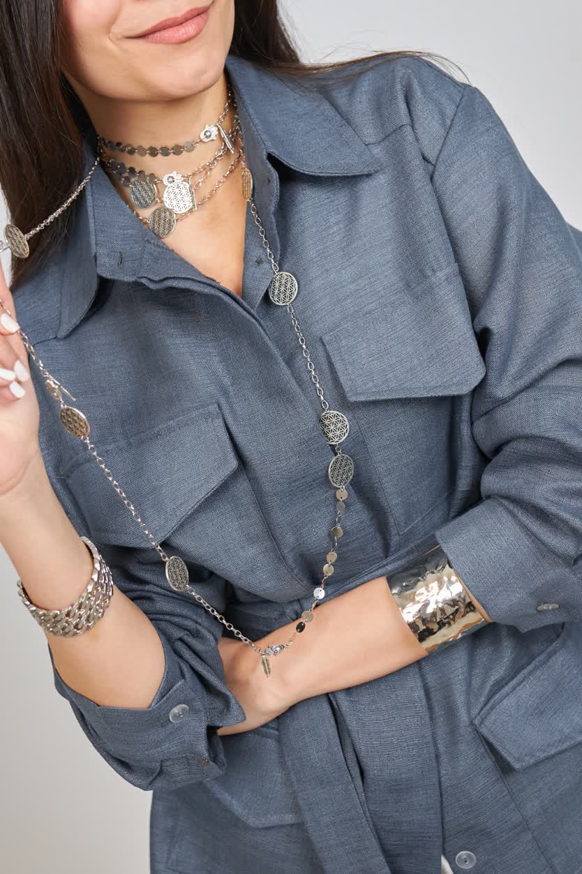 Lana safari shirt in Griesh blue
