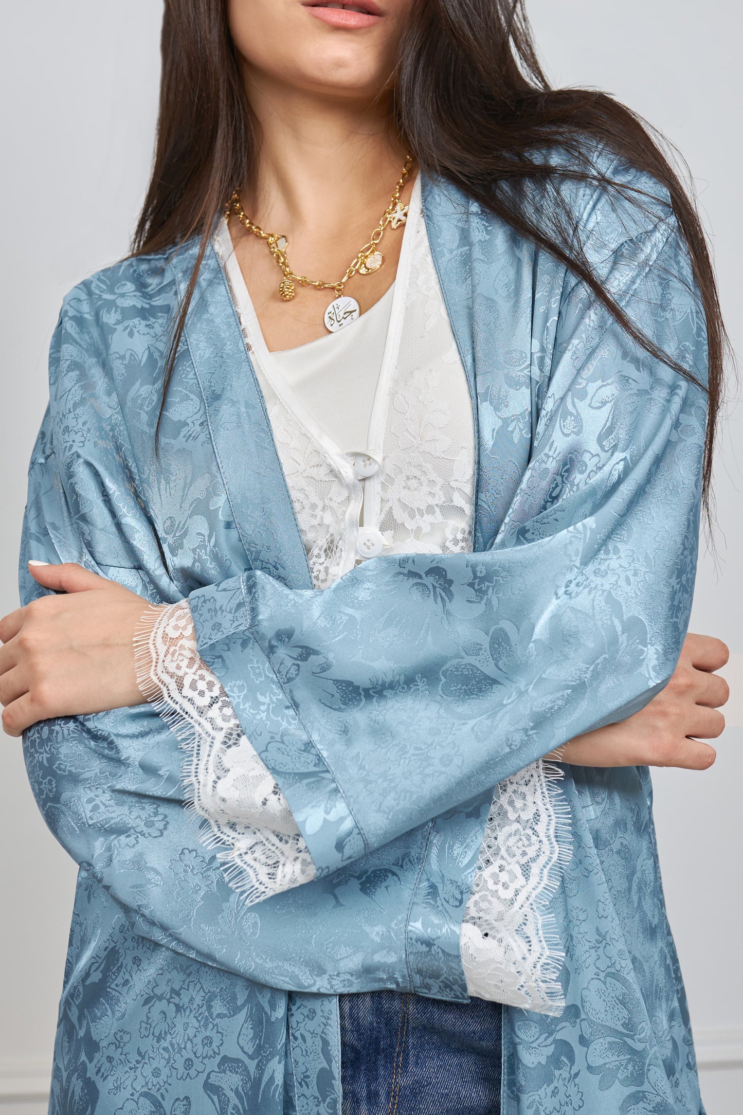 Romance kimono in baby blue