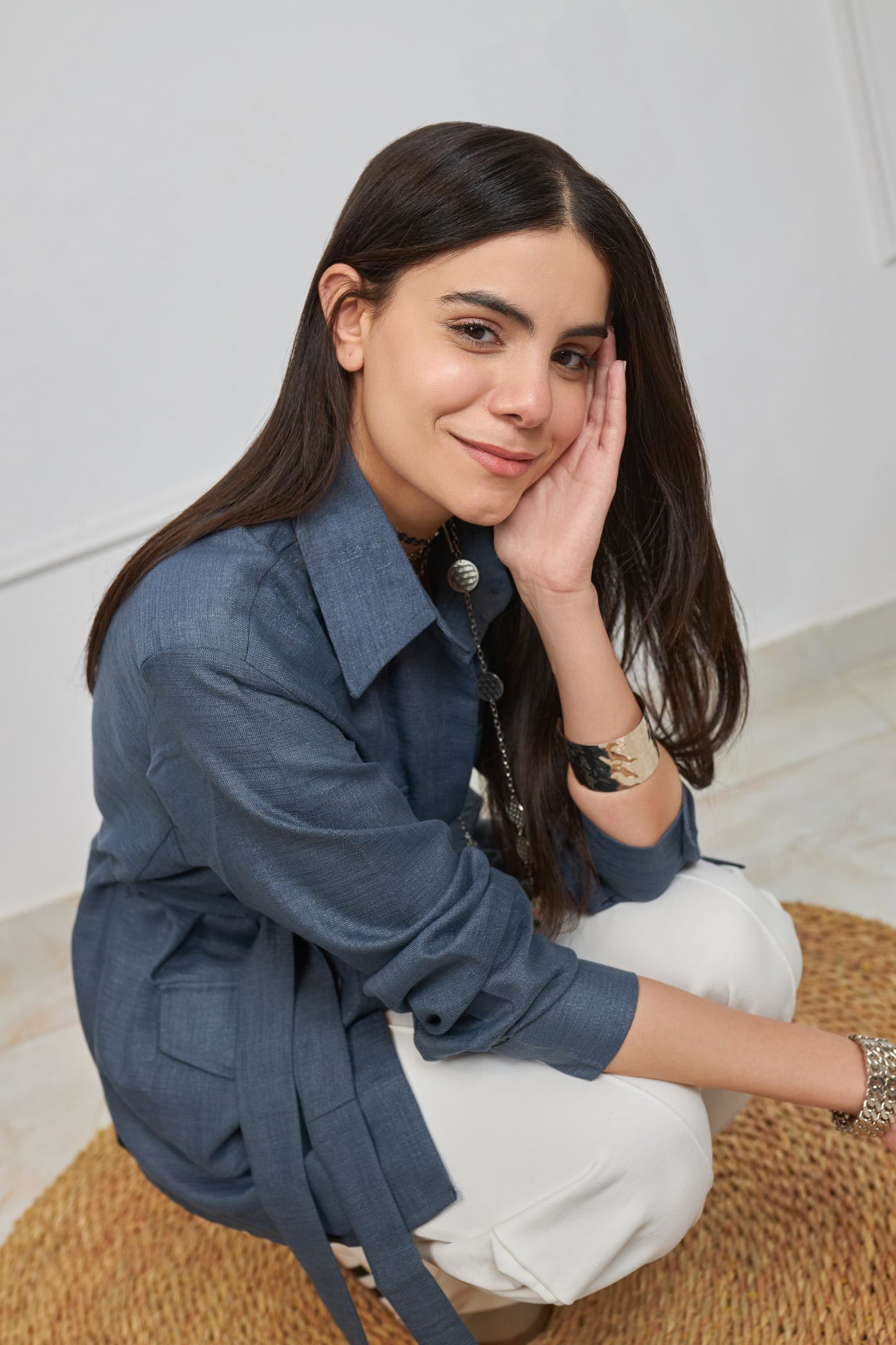 Lana safari shirt in Griesh blue