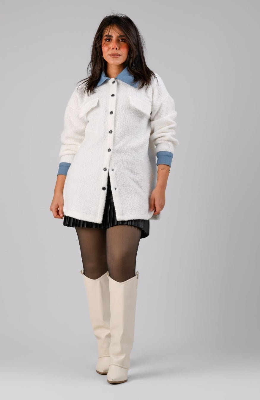 Fur jeans neck shirt