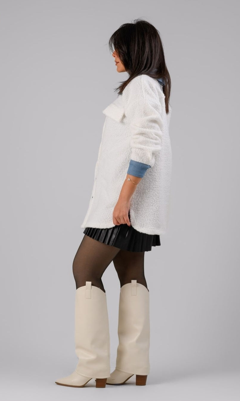 Fur jeans neck shirt