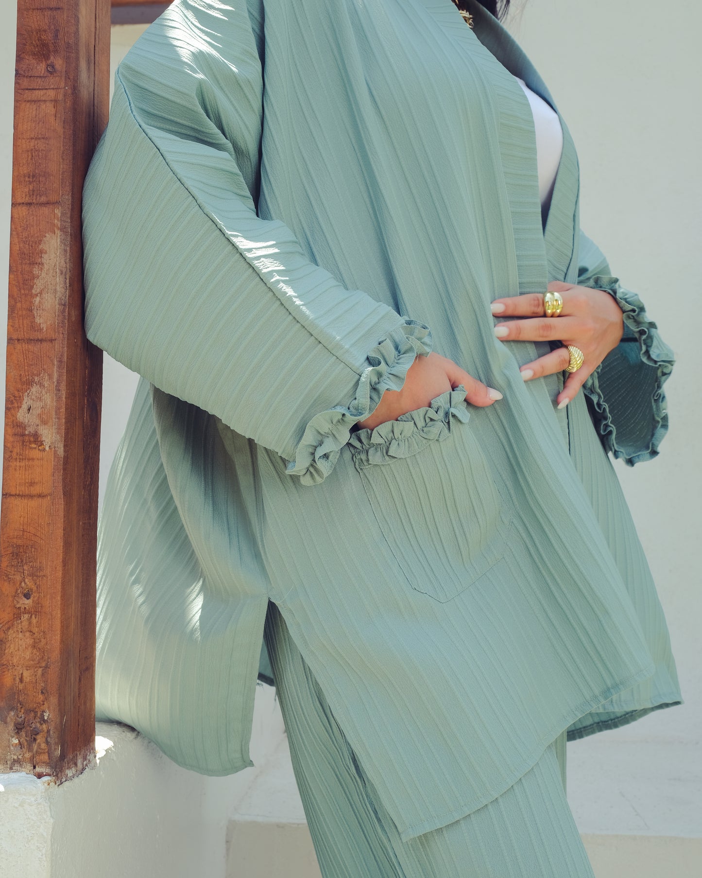Flared crinkled set