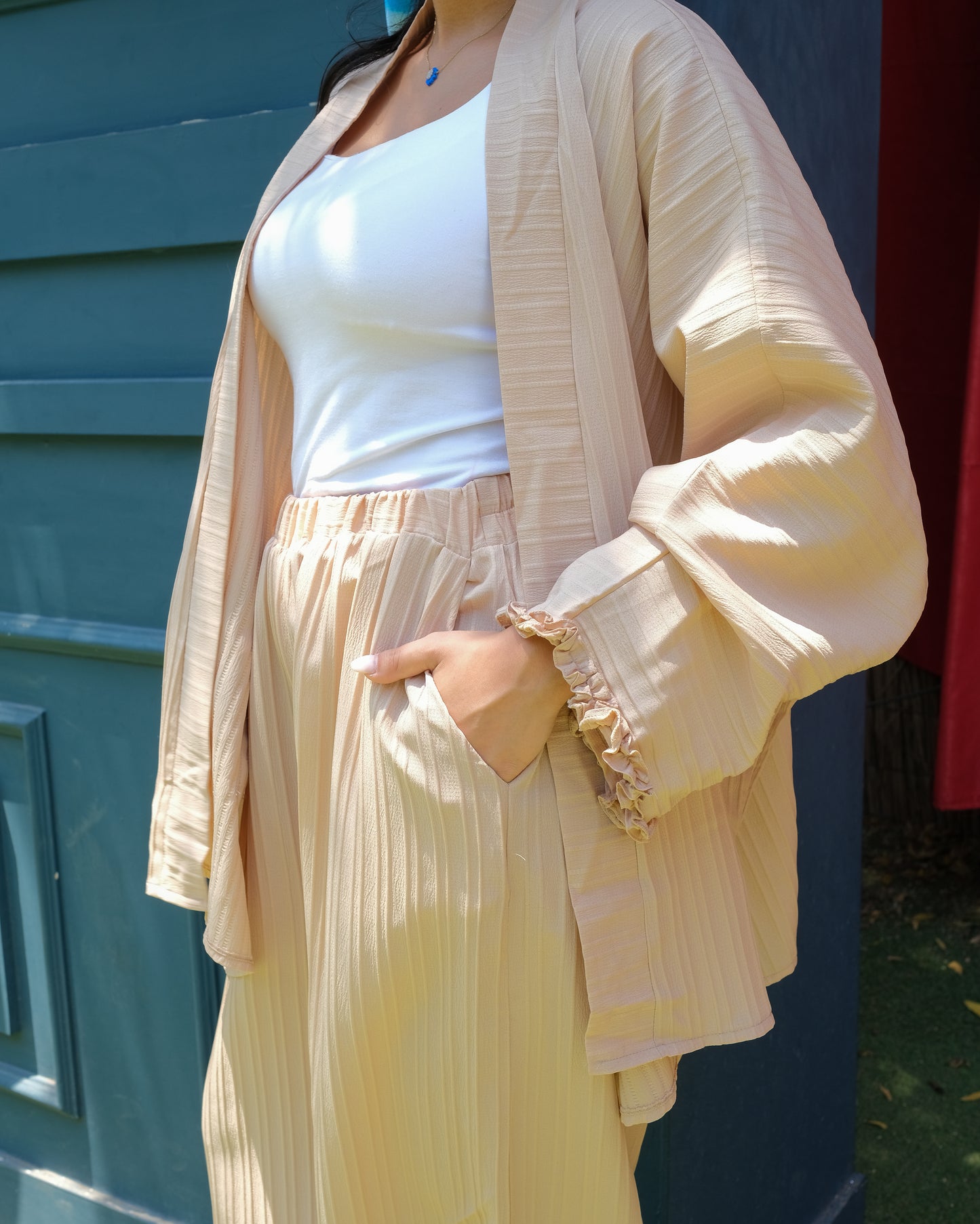 Flared crinkled set