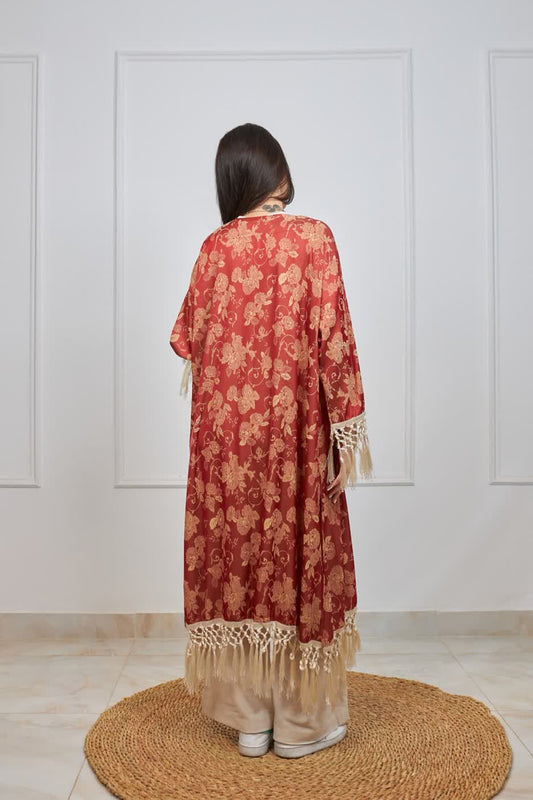 flore kimono in red