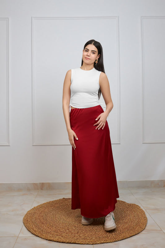 Classic satin skirt