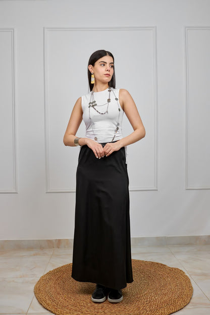 Classic satin skirt