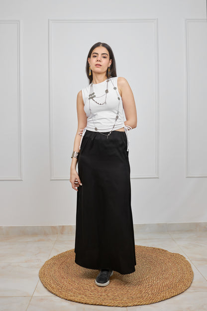 Classic satin skirt