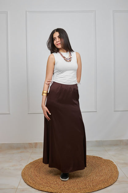Classic satin skirt