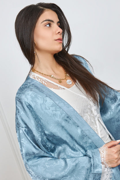 flora kimono in baby blue