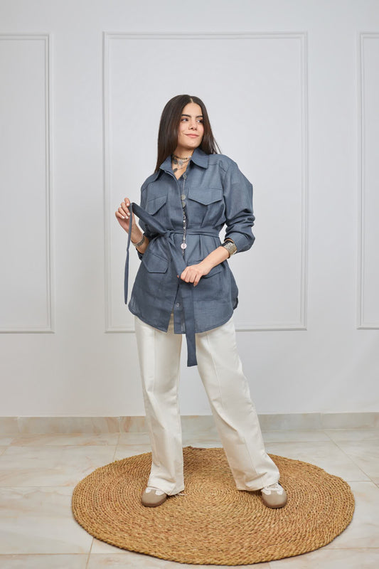 Lana safari shirt in Griesh blue