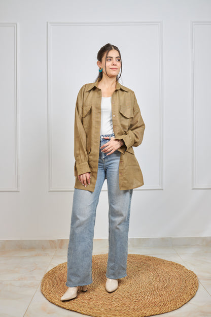 Lana safari shirt in camel