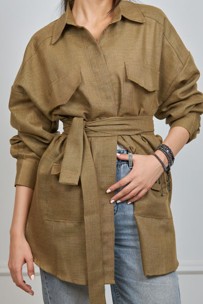 Lana safari shirt in camel