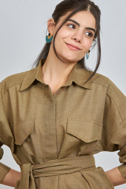 Lana safari shirt in camel
