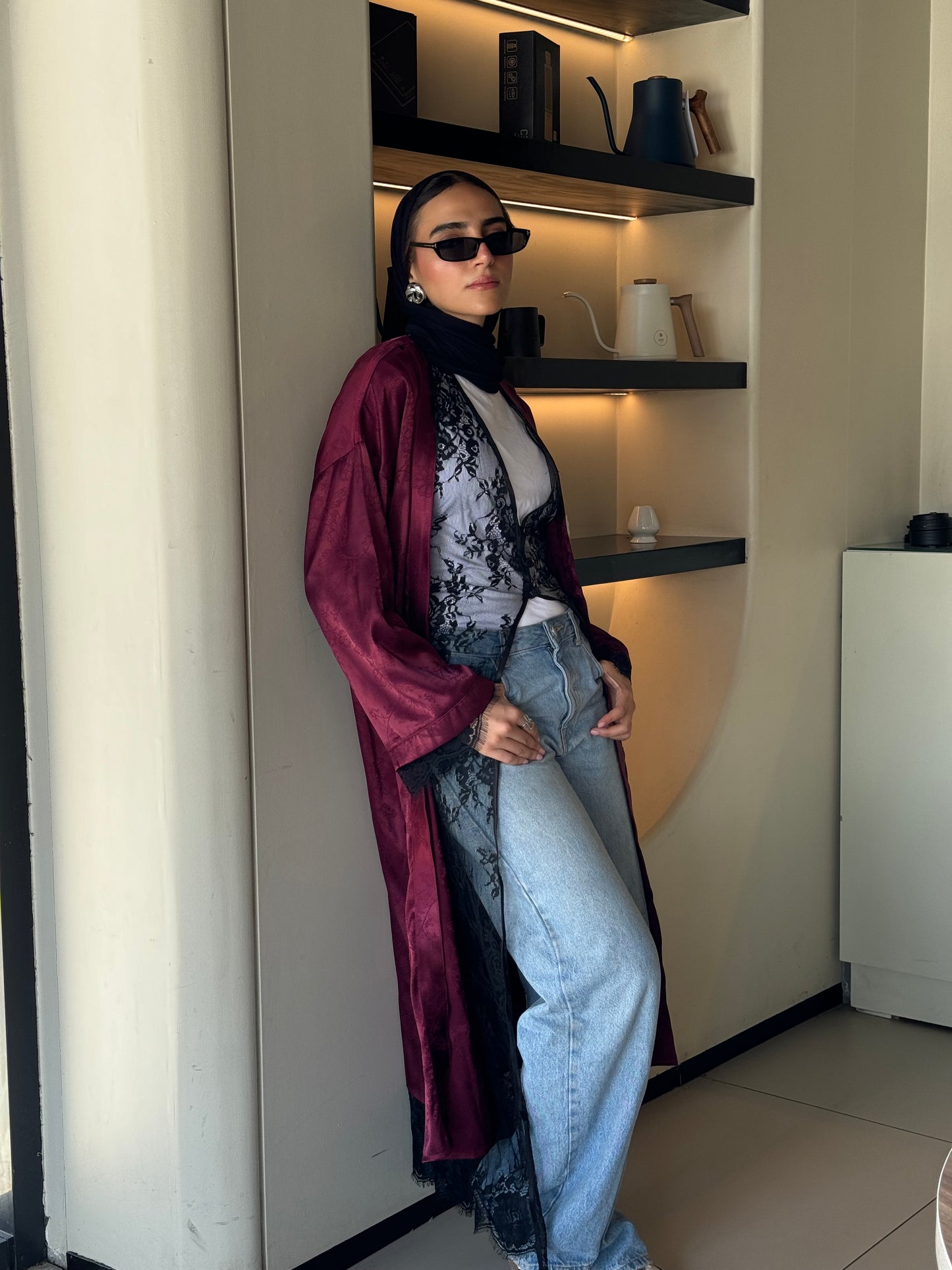 Romance kimono dark red