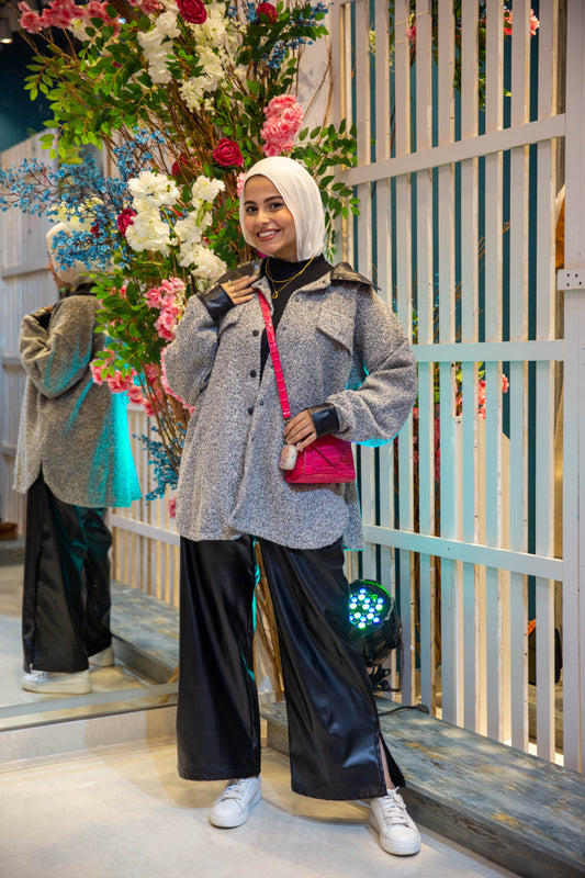 Faux Teddy leather shirt