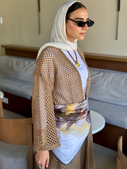 Bohemia kimono in cafe