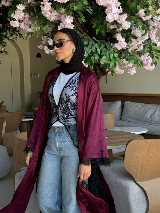 Romance kimono dark red