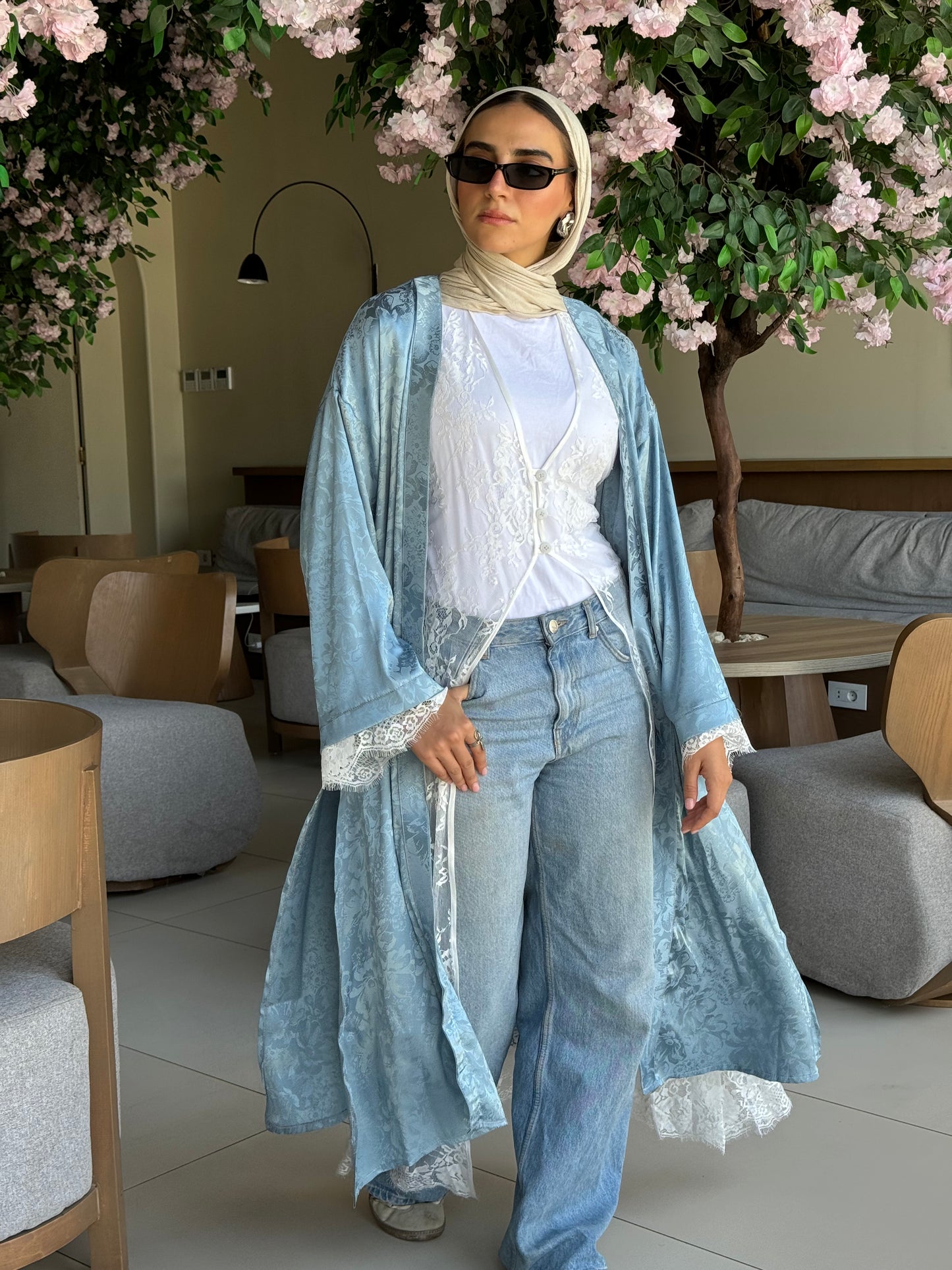 Romance kimono in baby blue