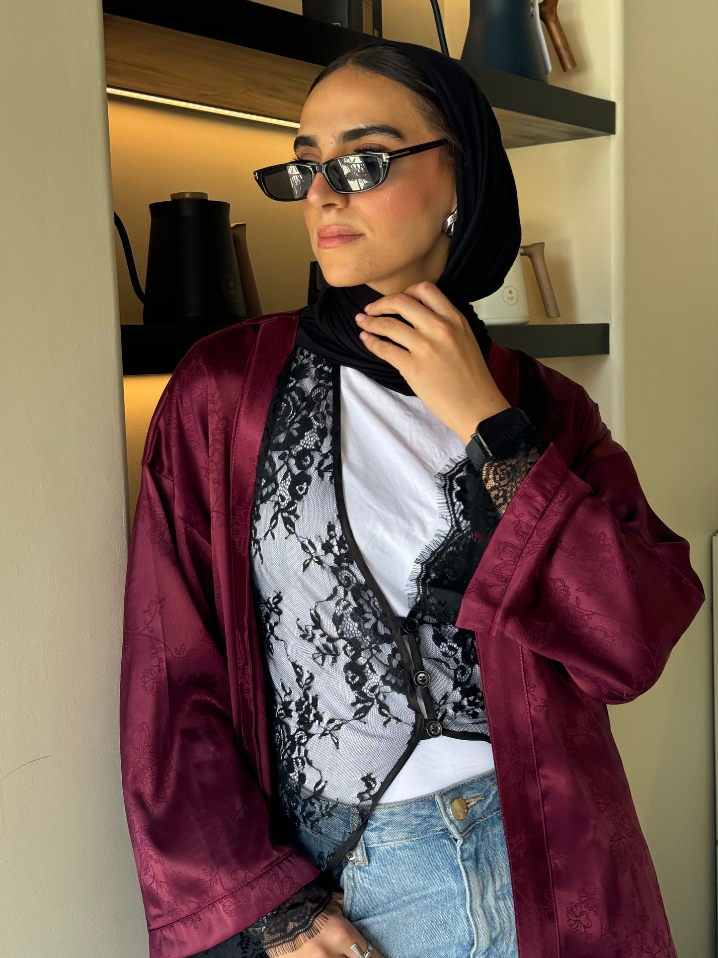 Romance kimono dark red