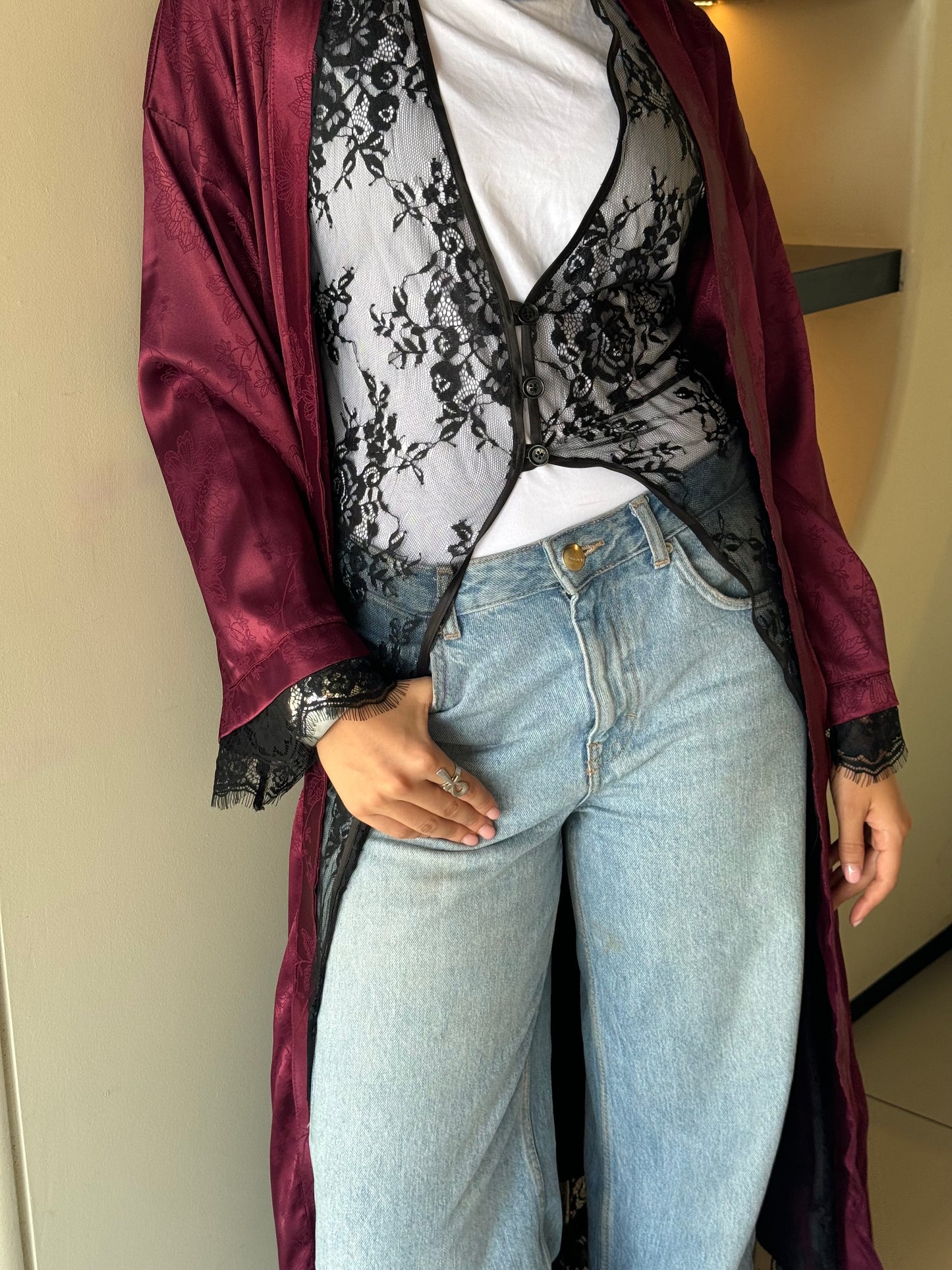 Romance kimono dark red