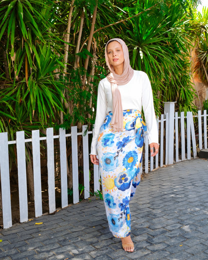 Flowery wrap skirt