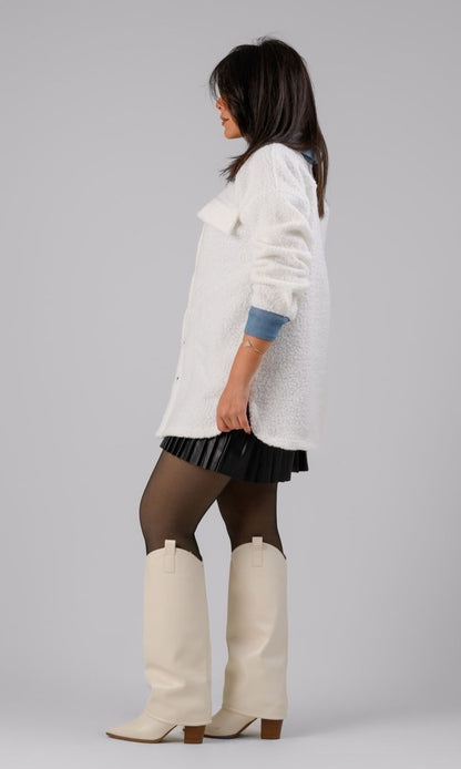 Fur jeans neck shirt